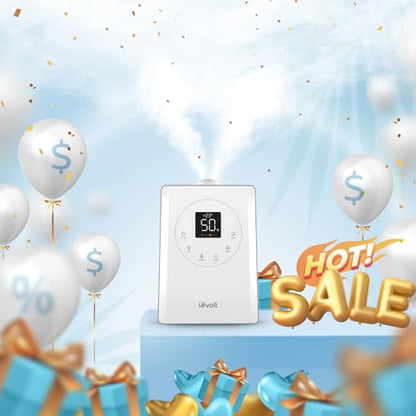 Levoit LV600S Smart Warm&Cool Mist Humidifiers for Home Bedroom Large Room | 6L 753ft² Coverage, Quickly & Evenly Humidify Whole House, Easy Top Fill, Smart Sensor, App & Voice Control, Quiet Sleep Mode