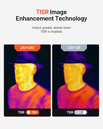 TOPDON TC004 Mini Thermal Imaging Camera, 240 x 240 TISR Resolution | 15H Battery Life, 25Hz Handheld Infrared Camera with High/Low Temp Alerts, Auto Shutdown, 128 x 128 IR Resolution, Blue