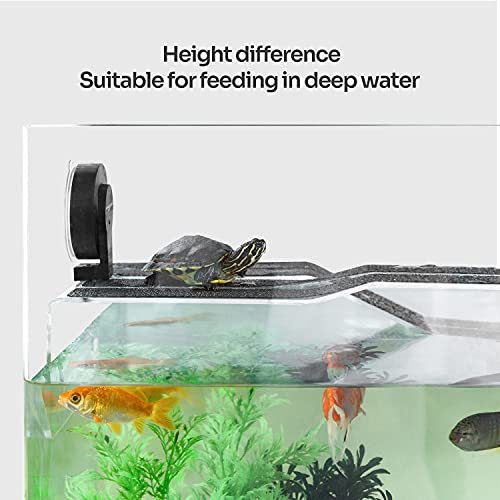 WACOOL Acrylic 3 in 1 Turtle Dock with Ramp & Diving Platform, Deluxe Turtle Platform Ramp for Turtle Resting Climbing Diving with Suction Cup (12.6" x 6.9" x 4")