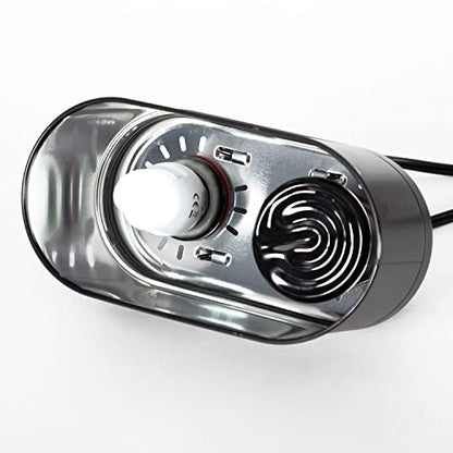 REPTI ZOO Dual Nano Dome Reptile Lamp Fixture Combo Pack Includes 5W Mini Fluorescent UVB Light Bulb & 35W Ceramic Heat Emitter Reptile Heat Lamp Bulb