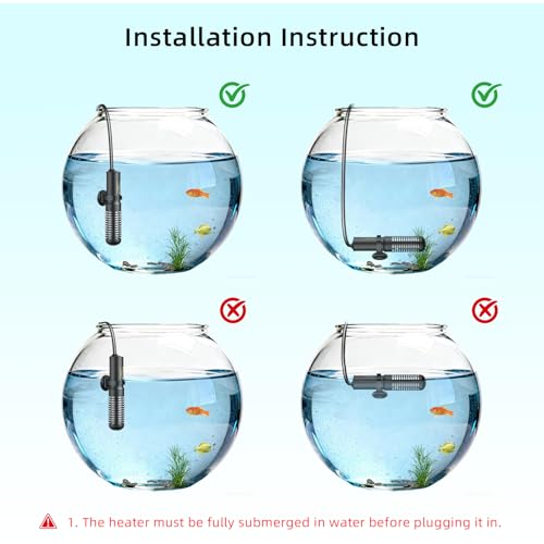 HiTauing Small Aquarium Heater 25W, Constant Temperature 78℉ Fish Tank Heater with Digital Thermometer, Submersible Betta/Turtle Tank Heater for Freshwater and Saltwater Tanks