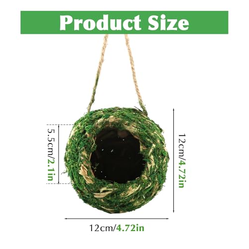 Mossy Caves Hideout, Crested Gecko Tank Accessories, Green Cave Hide Made with Natural Moss for Reptiles and Amphibians, Hide for Crested Gecko, Terrarium & Vivarium Decor