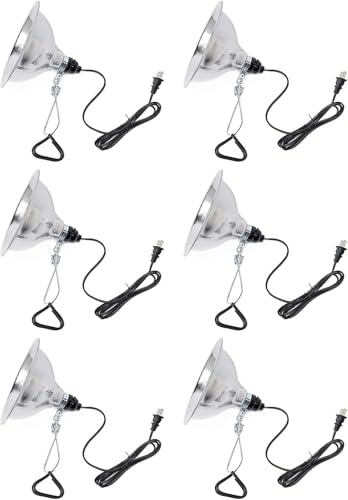 Simple Deluxe Clamp Lamp Light Socket with 8.5 Inch Aluminum Reflector, Suit for Max 150 Watt Lamp (No Bulb Included) with 18/2-Gauge 6 Feet Cord, 6-Pack - size: 8.5 Inch (150 Watts), style: 6-Pack