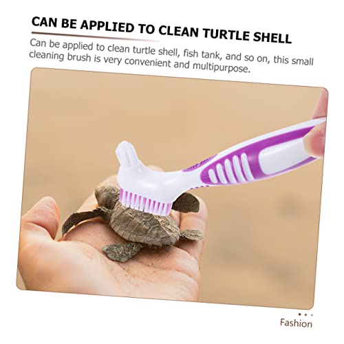 balacoo 2pcs Turtle Shell Cleaning Brush for Aquatic Turtle Double-Sided Aquarium Cleaning Tool Pet Supplies - color: Purple