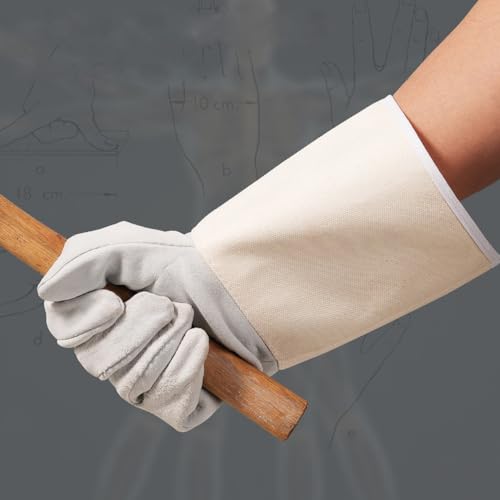 Welding Gloves, MIG/Stick Welding Gloves Premium Hand Protection from Welder and Cutting, Torch Heat, Gauntlet Cuff, Long Sleeve for Tig Welder, Grilling Oven, Green Egg, Stove