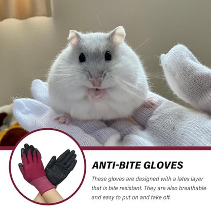 Dog Bite Gloves Animal Handling Gloves 1 Pair Average Size Animal Handling Bite Proof for Hamster Bird Parrot Hedgehog Squirrel