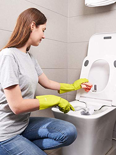 LANON wahoo Cleaning Gloves with Cotton Flocked Liner,Bud Tender,Medium | Skin-Friendly,Dish Washing,Reusable,Latex Free,DEHP-Free,Non-Slip,Dishwashing Household Kitchen Gloves - color: Bud Tender, size: Medium (Pack of 1)