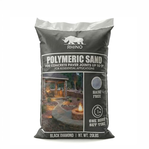 Rhino Power Bond Plus Polymeric Sand for Pavers, Paver Sand Polymeric Driveway Sand, Stone Joint Filler Up to 2 Inch Depth, 20 Pound Black Diamond - color: Black Diamond, size: 20 Pound