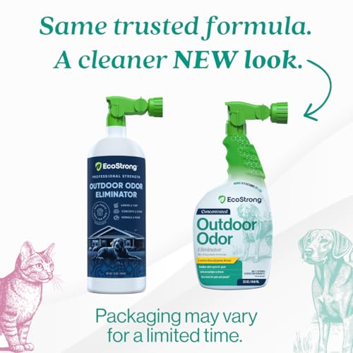 Outdoor Odor Eliminator | Outside Dog Urine Enzyme Cleaner – Powerful Pet, Cat, Animal Scent Deodorizer | Professional Strength for Yard, Turf, Kennels, Patios, Decks (32oz) - style: 32oz