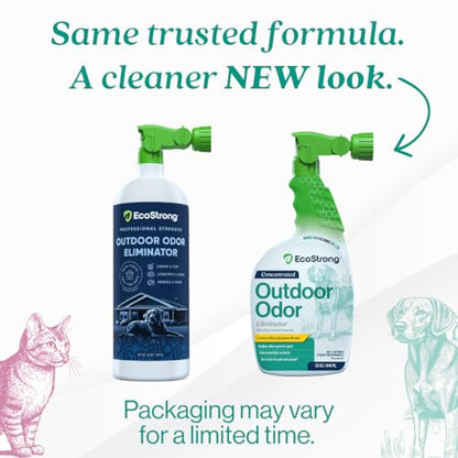 Outdoor Odor Eliminator | Outside Dog Urine Enzyme Cleaner – Powerful Pet, Cat, Animal Scent Deodorizer | Professional Strength for Yard, Turf, Kennels, Patios, Decks (32oz) - style: 32oz