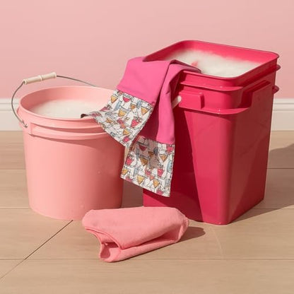 4 Gallon Square Food Grade Bucket Pail with Plastic Handles and Lid (Pack of 3) Made in USA containers (Magenta - White lids) - color: Magenta - White Lids