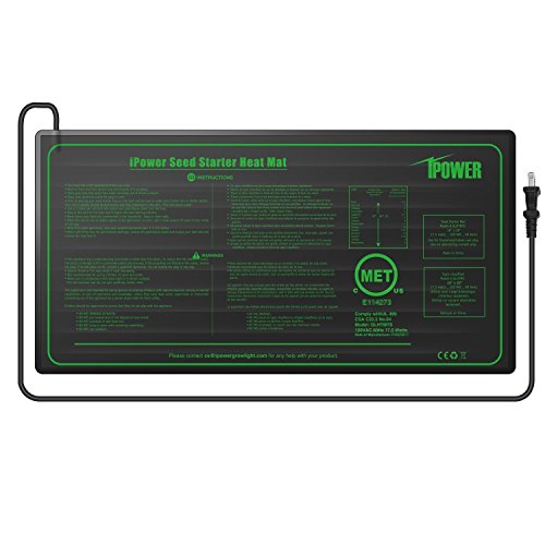 iPower 10" x 20" Warm Hydroponic Seedling Heat Mat and Digital Thermostat Control Combo Set for Seed Germination, Black - size: 10" x 20", style: with Controller