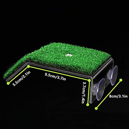 DoubleWood Lawn Turtle Basking Platform Turtle Resting Basking Platform, Simulation Grass Turtle Ramp for Turtle Tank, for Small Reptile Frog Terrapin (Small) - size: Small