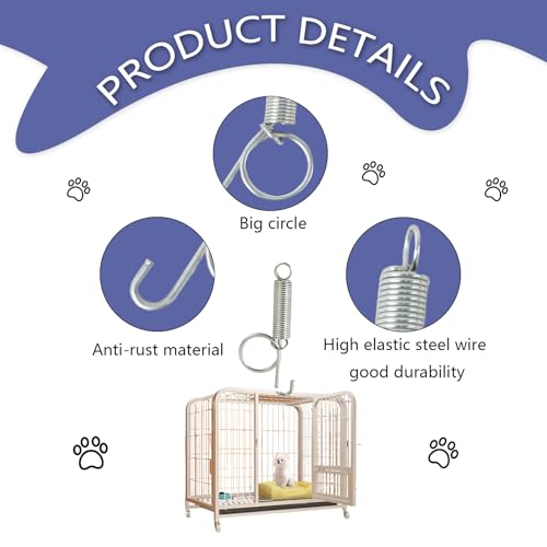 40Pcs Spring Cat Door Latch and Catches, Multi-Functional Pet Door Spring Latch Hook Wire Cage Clips, One-Handed Fixing Pet Rabbit Cage Wire for Rabbit Dog Cat Parrot Guinea Pig Squirrel Cages - size: 40PCS