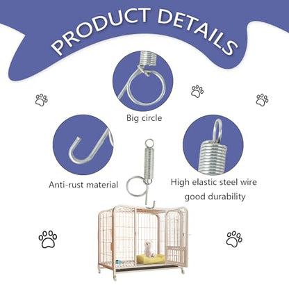 40Pcs Spring Cat Door Latch and Catches, Multi-Functional Pet Door Spring Latch Hook Wire Cage Clips, One-Handed Fixing Pet Rabbit Cage Wire for Rabbit Dog Cat Parrot Guinea Pig Squirrel Cages - size: 40PCS