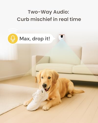 Furbo Mini Pet Camera [No Monthly Fee] | 130° Wide View, Barking/Meowing Alerts, 2-Way Audio, Night Vision, Mountable Design, Pet Monitoring, No AI Alerts or Rotation - style: Mini Camera