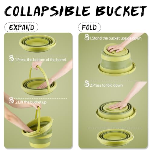 Snake Bucket 15L /4.Gal–Collapsible Container with Vented Seal Lid | 15L/4.0Gal Snake Catcher Bucket with Vented Seal Lid Allows Airflow For Reptiles.For Outdoor Use