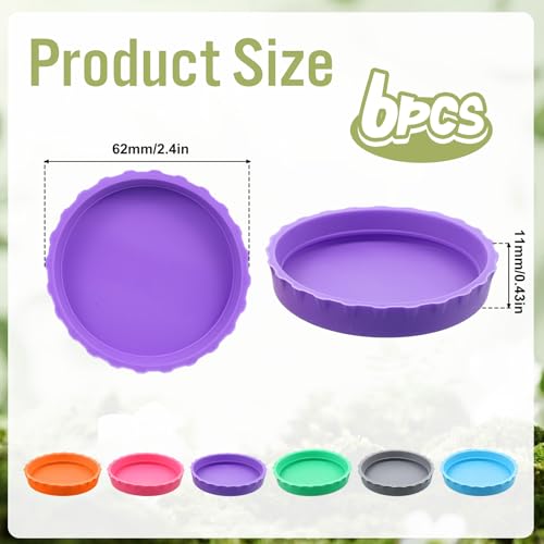 6 Pcs Gecko Food Cups, Crested Gecko Food and Water Bowl Reusable Silicone Crested Dish Feeding Cups for Lizard Anoles Bearded Dragons Tank Terrarium Accessories Supplies for Tortoise
