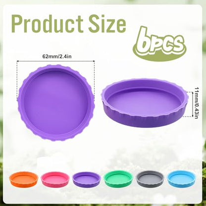 6 Pcs Gecko Food Cups, Crested Gecko Food and Water Bowl Reusable Silicone Crested Dish Feeding Cups for Lizard Anoles Bearded Dragons Tank Terrarium Accessories Supplies for Tortoise