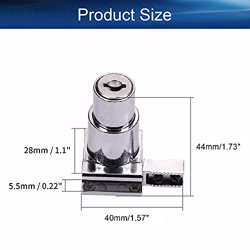 1pcs Keyed Different Metal Sliding Glass Cabinet Lock for Glass Door Showcase Window Zinc Alloy 1.73 inch Length Silver Tone - size: Single Door keyed different