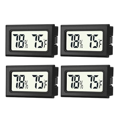 JEDEW 4 Pack Mini Digital Hygrometer Thermometer Gauge, Indoor Outdoor Temperature Humidity Meter for Humidifiers Greenhouse Reptile Plant Humidors, Large LCD Screen, Display in Fahrenheit (℉) (4)
