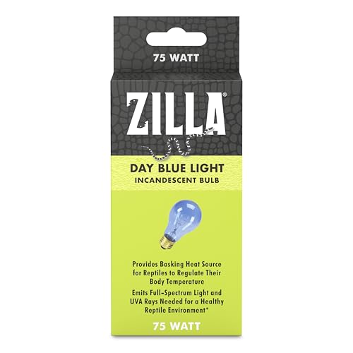 Zilla Reptile Terrarium Incandescent Heat Bulb, Day Blue, 75 Watts - size: 75 Watts, style: Day Blue