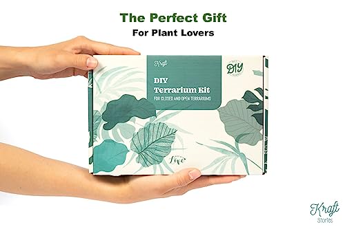 DIY Terrarium Kit with Closed Glass Bottle Container Planter with Lid (Ball Cork) | 2 Jars | Airtight Terrarium | Create Your Own Indoor Garden (No Live Plants) - style: Terrarium Kit + 2 Jars