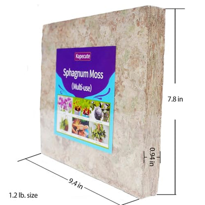 Sphagnum Moss 1.2 lb for DIY Moss Pole, Great Potting Mix for Indoor Plants, Help with Maintain Humidity - size: 1.2 lb