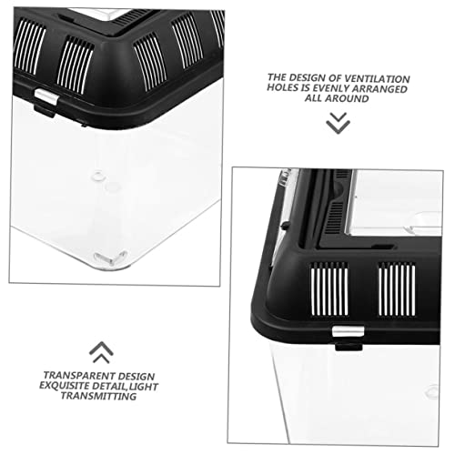 Happyyami Climbing Reptile Breeding Box Turtle Transport Carrier Handle Reptile Travel Carrier Spider Enclosure Animal Tank