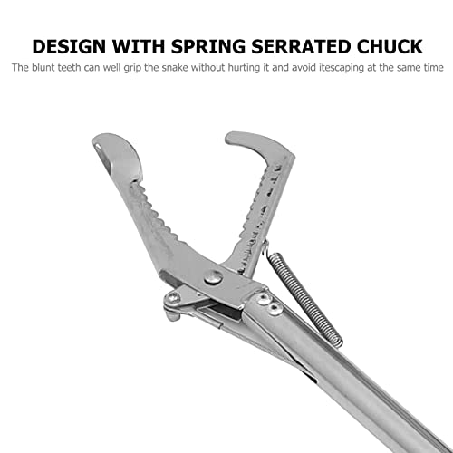 Reptile Tongs Snake Grabber,59-inch Aluminum Alloy，Easy to Carry, Foldable and Light with Wide Jaw, Stainless Steel Professional Outdoor Catch