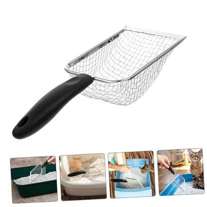 KESYOO Stainless Steel Cat Litter Scoop Fast Sifting Reusable Litter Shovel for Easy Cleaning of Cat and Reptile Waste Durable Pet Supply with Non Stick Design Mesh