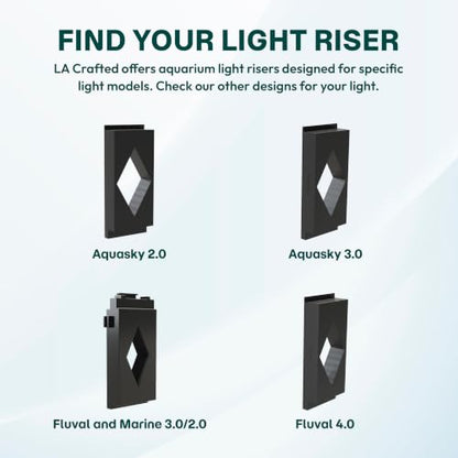 Aquarium Light Risers for Fluval Plant & Marine 3.0 & 2.0 LED | Heat-Resistant Polymer Stand | Toolless Easy Install (5-Inch) - size: 5-Inch
