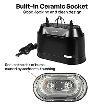 REPTI ZOO Dual Reptile Light Fixture 2 in 1 Deep Dome Lamp Fixture, Double-Layer Connectable Design Reptile Heat Lighting Lamp Fixture with Independent Switches, Max 200W - size: 200W
