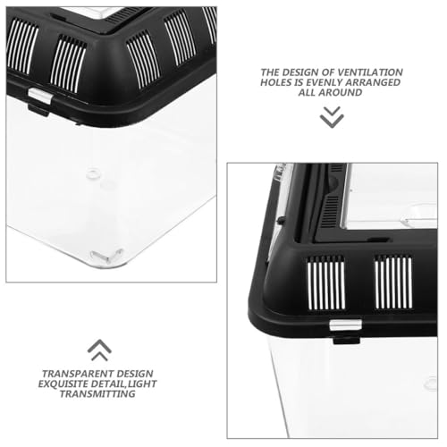 SHINEOFI Transparent Turtle Habitat Box with Ventilation Lightweight Reptile Breeding Container for Turtles Spiders and Reptiles Compact and Transport Case