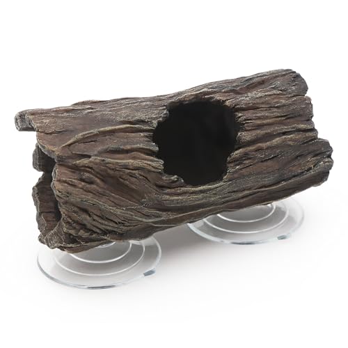 AQUA KT Reptile Tree Trunk Hideout Hollow Log Sleeping Cave for Arboreal Crested Leopard Gecko Lizard Climbing Toys Terrarium Decoration