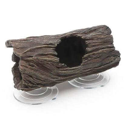 AQUA KT Reptile Tree Trunk Hideout Hollow Log Sleeping Cave for Arboreal Crested Leopard Gecko Lizard Climbing Toys Terrarium Decoration