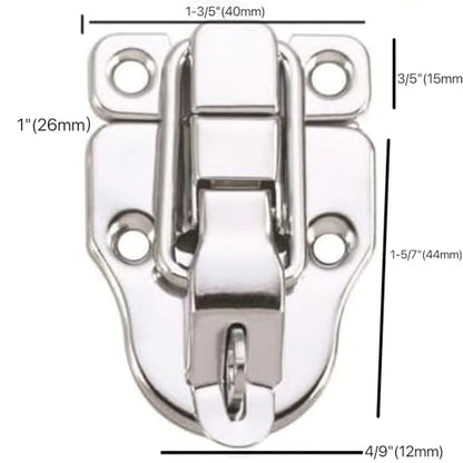 BfyBest Wood Box Toolbox Cabinet Metal Spring Loaded Latches Catch Toggle Hasp (Pack of 4)