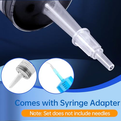 60cc Plastic Syringe - Large Syringe for Liquid with 40" Tubing, Syringes for Liquid, 4 Pack - size: 60ml