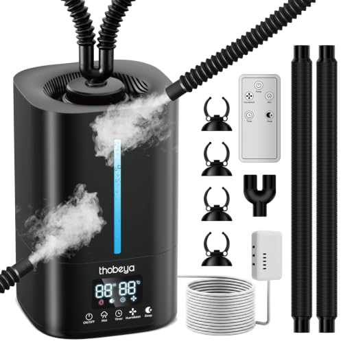 1.32 Gal / 5L Reptile Fogger Humidifier with Dual Hose, Remote Control, Humidity Sensor & Auto Humidity Control, Terrarium Mister for Reptiles, Amphibians, Plants, Grow Tent & Greenhouse