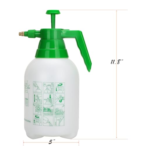 MRPAPA 2 Pack Garden Pressure Sprayer, 1/2 Gallon Handheld Sprayer | Translucent Spray Bottle with Adjustable for Houseplant Watering, Lawn Care, Household Cleaning & Patio Maintenance - color: 2L-Green-2PCS
