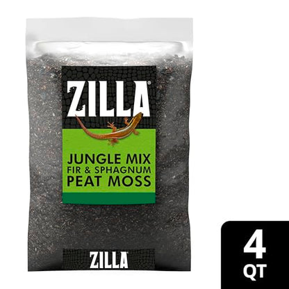 Zilla Reptile Terrarium Bedding Substrate Jungle Mix, 4 Quart