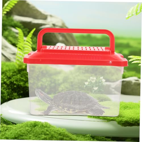 Portable Transparent Turtle Feeding Box Lightweight Leakproof Aquatic Habitat for Reptiles and Crabs Travel Container for Outdoor Adventures and Pet Observation