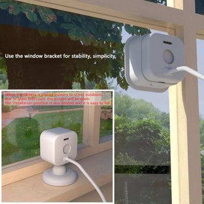 Window Mount for Blink Mini 2K+ / Mini Indoor Camera | Blink Camera Window Mount for Indoor/Outdoor Monitoring , No Reflection , No-Drill , Through Glass Use Blink Indoor Camera