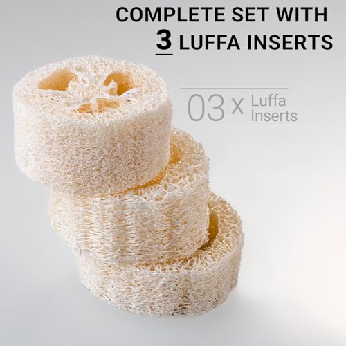 Dubia Roach Water Dish with 3 Luffa Inserts – Feeder Bowl for Dubia Roaches Live, Isopods, Springtails, Crickets & Other Feeder Insects – Reptile Supplies for Terrariums and Enclosures