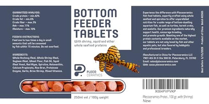 Plecoceramics Protein Wafers Universal Fish Food for Aquarium Fish - Turtle, Goldfish, Catfish - Algae Wafers for Bottom Feeders - Protein Pellets (3.53 oz / 100 gr)