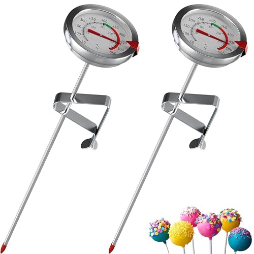 CRAFT911 Candy Thermometer with Pot Clip - Deep Fry Oil Thermometer for Frying and Candle Making - 2 Pack (White) - color: White 2 Pack