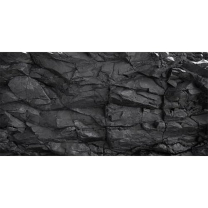 AWERT Stone Aquarium Background Black Rock Fish Tank Background Rocky Terrarium Background Vinyl, 72x24in180x60cm
