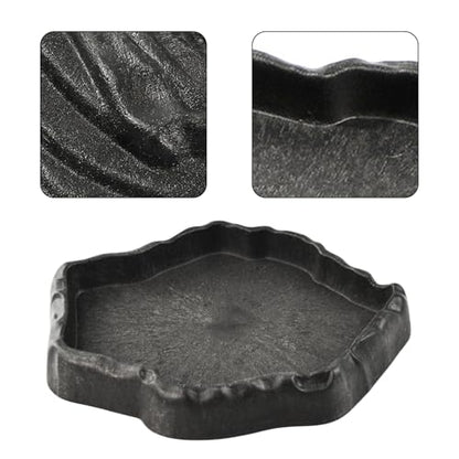 Flylin Reptile Water Dish, Reptile Feeding Dish Corner Bowl (Small) | Terrarium species hydration container, Light tone shade ware, Stable basin non slip base, Captive habitat supply - size: Small