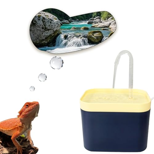 Tfwadmx Reptile Waterfall Reptile Water Fountain Lizard Drinking Fountain Chameleon Water Dripper, Bearded Dragon Cage Accessories for Lizard Gecko Snake (Yellow Blue) - color: Yellow Blue