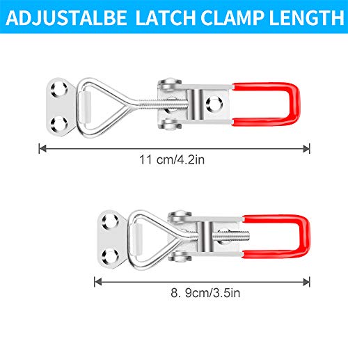 Vicuna R 6 Pack Toggle Latch Clamp 4001, Adjustable Toggle Clamp Latch | 330Lbs Holding Capacity, Quick Release Hasp Clamps, Heavy Duty Pull Latches for Lid Jig, Tool Box Case, Smoker, 24PCS Screws - style: 4001-6PK